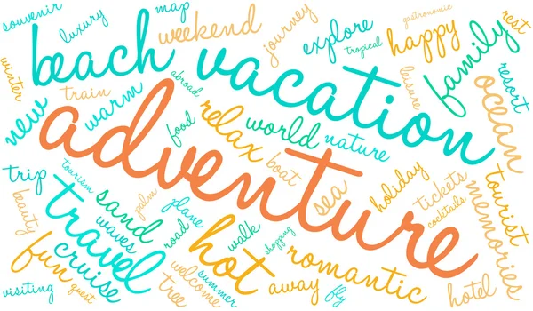 Adventure Word Cloud — Stock vektor