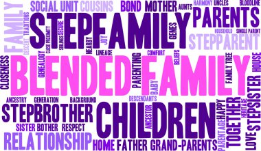 Blended Family Word Cloud clipart