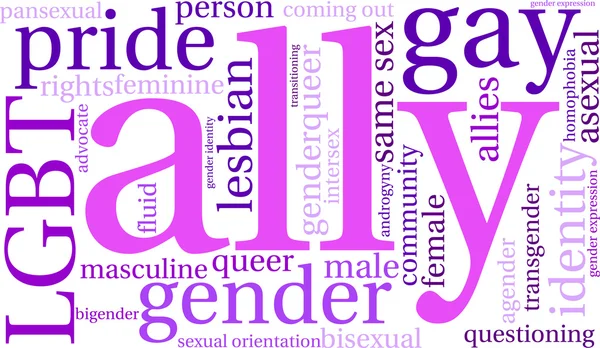 Aliado LGBT Word Cloud — Archivo Imágenes Vectoriales