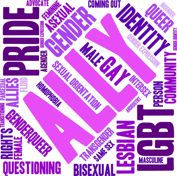 Aliado LGBT Word Cloud — Archivo Imágenes Vectoriales