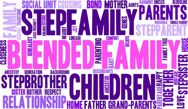 Blended Família Word Cloud — Vetor de Stock