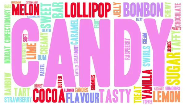 Candy Word Cloud — Stock Vector