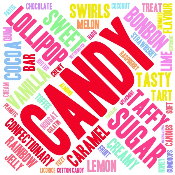 Candy Word Cloud — Stock Vector