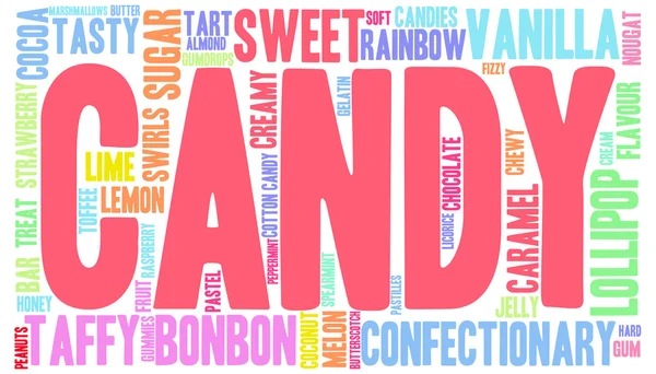 Candy Word Cloud — Stock Vector