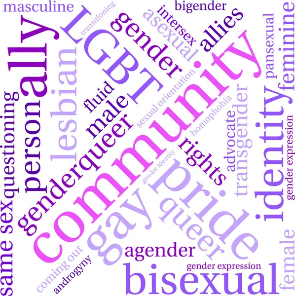 Communauté LGBT Word Cloud — Image vectorielle