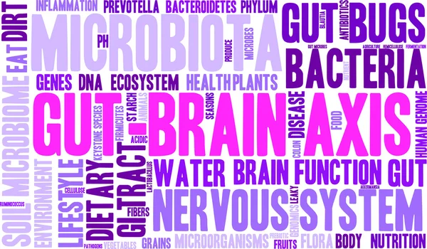 Nuvem do Word do eixo do intestino-cérebro —  Vetores de Stock