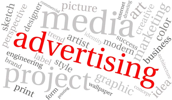 Creative Advertising Word Cloud — Stock Vector