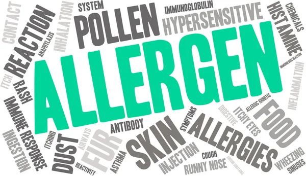 Nube de palabras alérgicas — Vector de stock