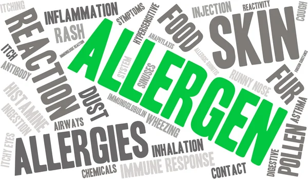 Nube de palabras alérgicas — Vector de stock