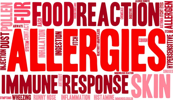 Allergie Word Cloud — Vettoriale Stock