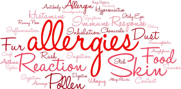 Alergias Word Cloud — Vector de stock