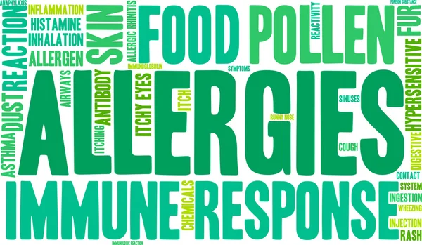 Allergie Word Cloud — Vettoriale Stock