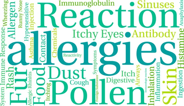 Alergias nuvem de palavras — Vetor de Stock