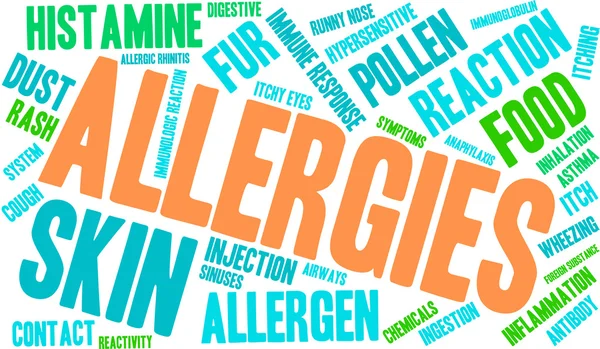 Allergie Word Cloud — Vettoriale Stock