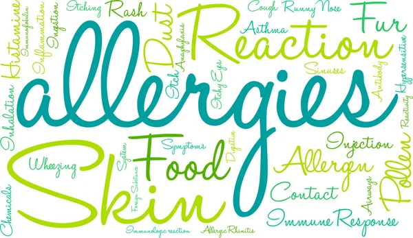 Alergias Word Cloud — Vector de stock