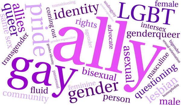 Aliado LGBT Word Cloud — Archivo Imágenes Vectoriales