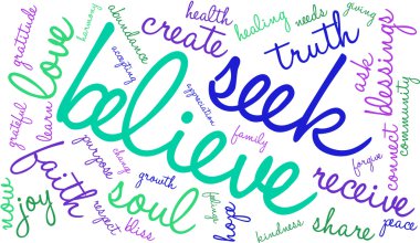 Kelime bulutu inanıyorum