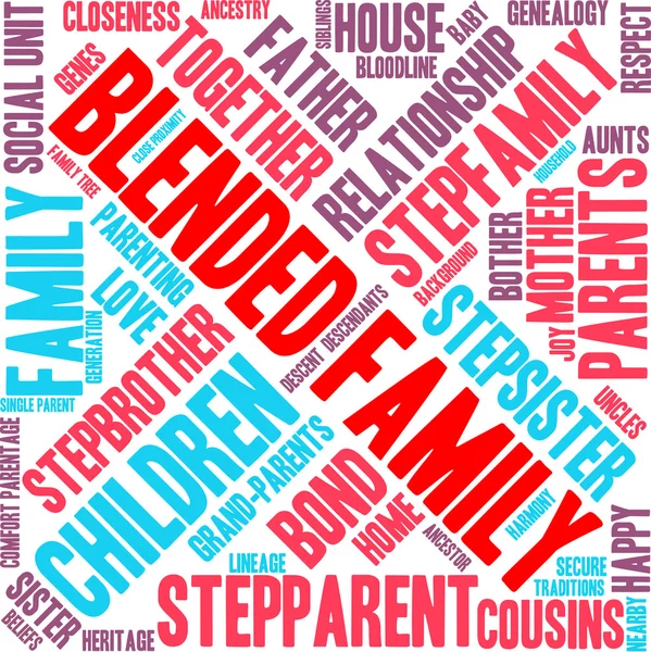 Blended Family Word Cloud — Stock Vector