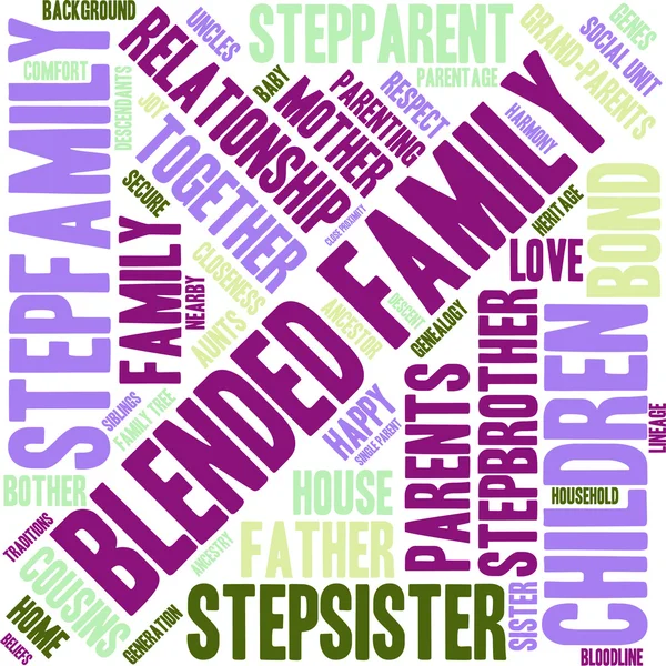 Blended Family Word Cloud — Stock Vector