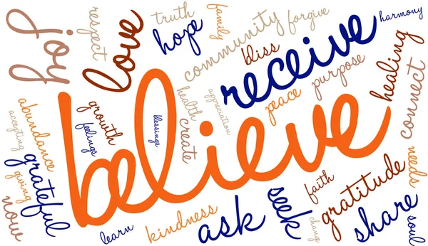 Geloven Word Cloud — Stockvector