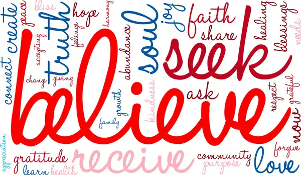 Believe Word Cloud — Stock Vector