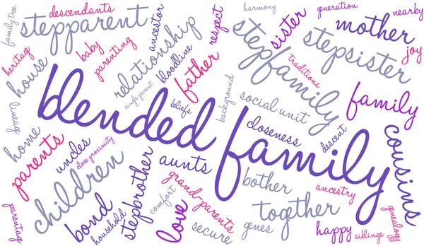 Blended Família Word Cloud — Vetor de Stock