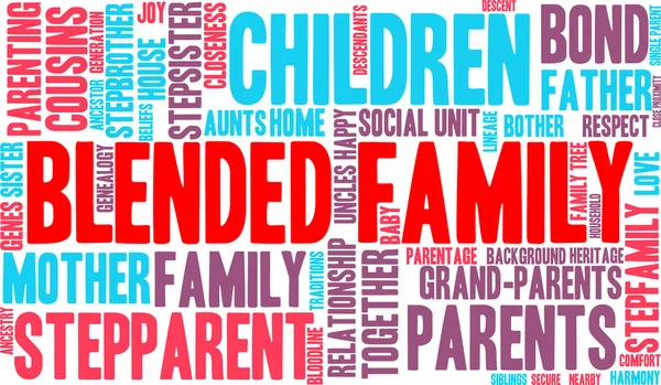 Blended Family Word Cloud — Stock Vector