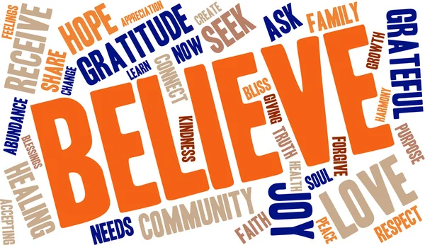 Believe Word Cloud — Stock Vector