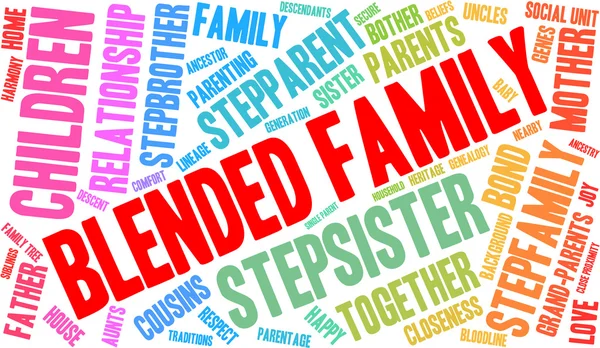 Blended Family Word Cloud — Stock Vector