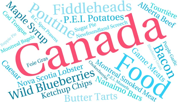 Kanada Food Word Cloud — Stock vektor