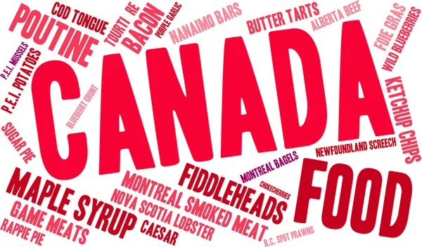 Kanada Food Word Cloud — Stock vektor