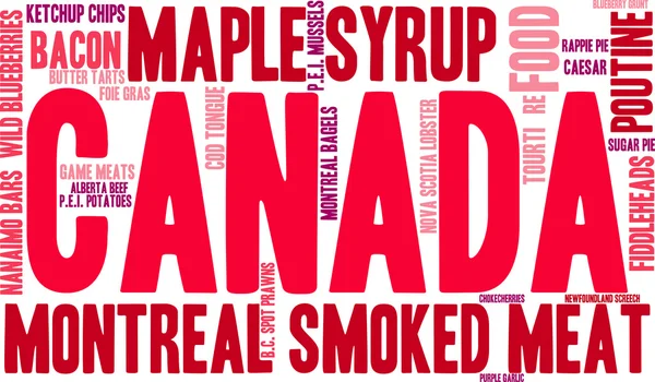 Kanada Food Word Cloud — Stock vektor