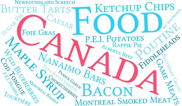 Kanada gıda Word Cloud — Stok Vektör