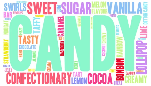 Candy Word Cloud — Stock Vector