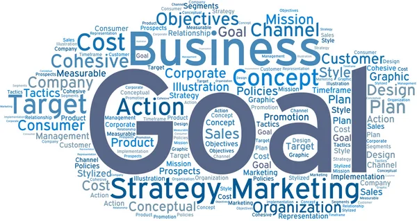 Business obiettivo parola cloud — Vettoriale Stock