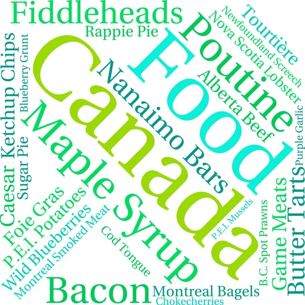 Kanada Food Word Cloud — Stock vektor