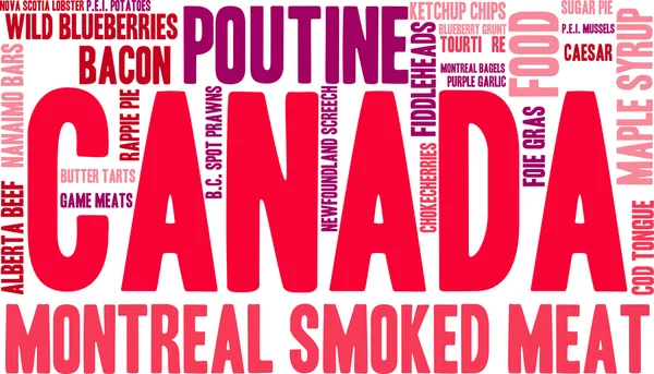 Kanada żywności słowo Cloud — Wektor stockowy