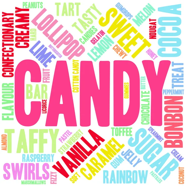 Candy szó felhő — Stock Vector