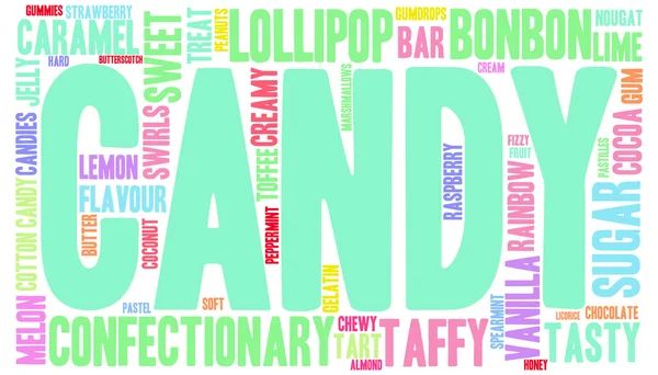 Candy Word Cloud — Stockvector