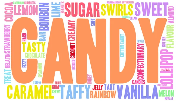 Candy Word Cloud — Stockvector