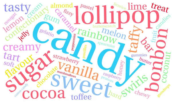 Candy Word Cloud — Stock vektor