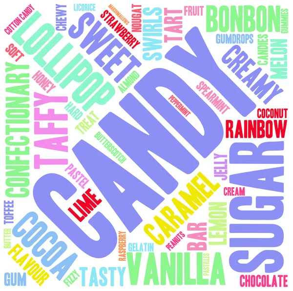 Candy szó felhő — Stock Vector