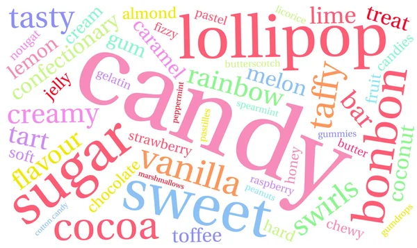 Candy Word Cloud — Stockvector