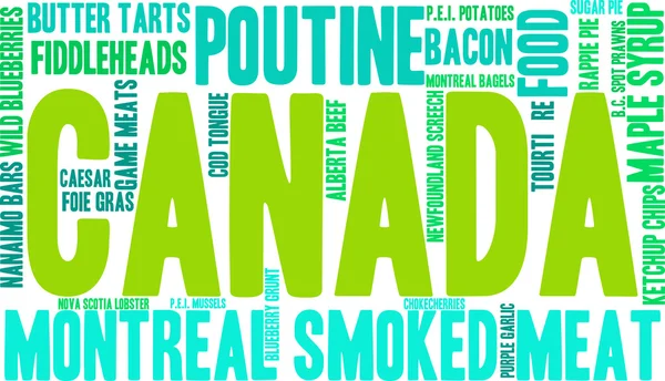 Kanada Food Word Cloud — Stock vektor