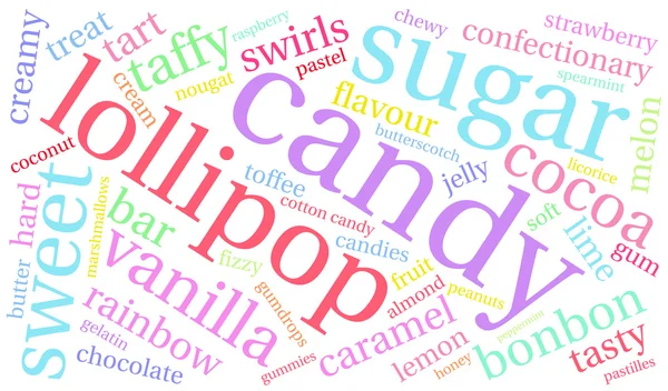 Candy Word Cloud — Stockvector