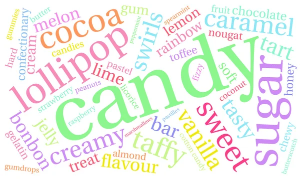 Candy Word Cloud — Stock vektor