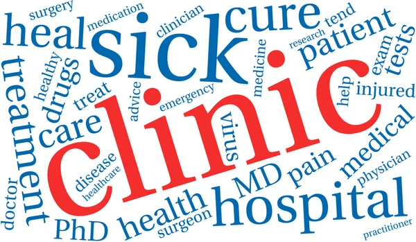 Kliniek Word Cloud — Stockvector