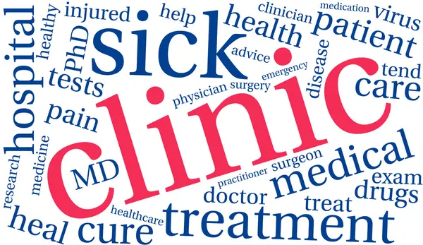 Kliniken Word Cloud — Stock vektor