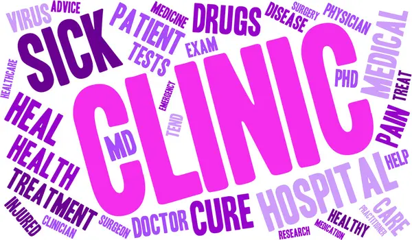 Kliniek Word Cloud — Stockvector