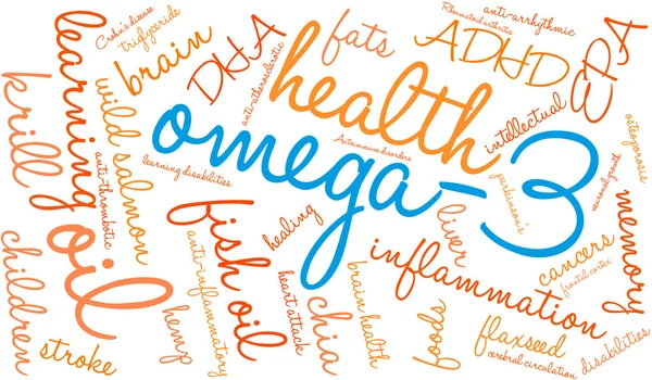 Omega-3 Word Cloud — Stockový vektor